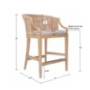 Handcrafted Rattan Counter Stool With Linen Upholstery - Natural Whitewash - Image 3