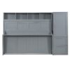 Queen Size Murphy Wall Bed With Closet And Drawers - Gray - Image 2