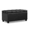 Sienna - Storage Ottoman Bench - Distressed Black - Image 2