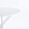 Dining Table With Cross Metal Leg And MDF Top, Modern Space Saving Kitchen Table For Living Room Legs, Round Table - White - Image 3