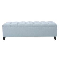 Glouster - Contemporary Storage Ottoman With Button Tufting - Blue