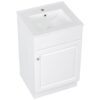 20" Bathroom Vanity With Sink, Freestanding Cabinet With Door Shelf And Adjustable Shelf, And Ceramic Construction - White - Image 11