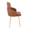 Dahlia - Contemporary Dining Chair (Set of 2) - Gold / Camel - Image 3