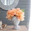 Greek Style Cement Head Planter Indoor Outdoor Home Garden Decor - Gray - Image 11