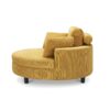 Corduroy Sofa With Two Throw Pillows And A Waist Pillow With An Extra Tray For Comfortable Seating Suitable For Small Apartment Bedroom Space - Yellow - Image 5