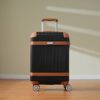 Hardshell Luggage Sets 3 Piece Carry - On Suitcase Double Spinner Wheels With Tsa Lock - Black - Image 9