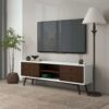 Caroline - White TV Stand Up To 72" - Brown / White - Image 6