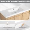 Original Wall Mounted Bathroom Vanity With Resin Sink And 3 Soft Closing Doors Plywood - Oak - Image 5