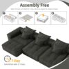Modern Oversized Modular Sectional Sofa, Sparkling Fabric Soft Cushion Sofa With 6 Pillows, 6 Pieces Diy Combination Tufted Sofa, No Assembly Required - Black - Image 18