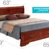 Louis Phillipe - Queen Storage Bed - Cherry - Image 6