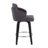 Dahlia - Contemporary Counter Stool With Round Footrest (Set of 2) - Black / Gray - Image 3