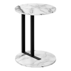 Accent Table, Side, Round, Contemporary And Modern - White / Black