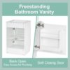 20" Bathroom Vanity With Sink, Freestanding Cabinet With Door Shelf And Adjustable Shelf, And Ceramic Construction - White - Image 6