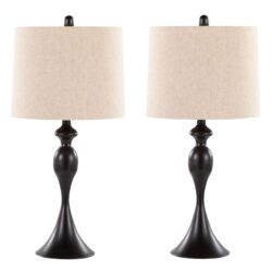 Ashland - Contemporary Table Lamp (Set of 2) - Oil Rubbed Bronze / Oatmeal