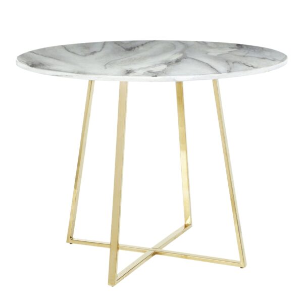 Cosmo - Contemporary / Glam Dining Table - Gold / White