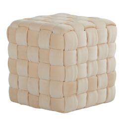 Square Braided Ottoman - Cream