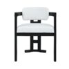 Stylish Indoor Upholstered Wood Dining Chair (Set of 2) With Rubberwood Frame - White / Black - Image 6