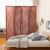 Panel Solid Wood Folding Room Divider - Brown - Image 18