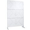 Outdoor & Indoor Privacy Screen Metal Privacy Screen, Freestanding Decorative Privacy Screen For Deck Balcony Patio, Privacy Fence Panels - White - Image 13