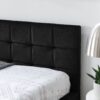 Mid Century Full Size Upholstered Tufted Bed Frame & Comfortable Backrest And Armrests Velvet - Black - Image 9