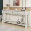 Console Table Long Console Table With Drawers And Shelf For Entryway, Hallway, Living Room - Antique White - Image 19