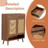 Multi Functional Modern Minimalist Shoe Cabinet Perfectly Blends Into Nordic, Japanese, And Industrial Style Homes - Walnut - Image 8