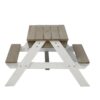 Wooden Kids Picnic Table, Sand And Water Table With Umbrella, Activity Table For Outdoor Backyard Patio Play - White / Gray - Image 17