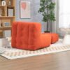 Fluffy Bean Bag Chair, Comfortable Bean Bag For Adults And Children, Super Soft Lazy Sofa Chair With Memory Foam And Ottoman, Indoor Modern Focus Bean Bag Chair For Living Room, Bedroom, Apartment - Red - Image 5