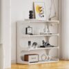 Multifunctional 4 Tier Book Shelf & Coffee Table For Living Room Bedroom Dining Room Study Entryway, Creative Furniture Floor Bookshelf, Minimalist Organizer Storage Shelves - White - Image 6