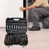 Tool Set Socket And Ratchet Wrench Toolbo 71 Pieces Toolbox Universal Home Car Repair Tool Set For Men Homeowners Diy Enthusiasts And Mechanics - Black - Image 2