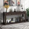 Hearth & Haven Clara - Console Table With Storage Drawers And Bottom Shelf - Espresso - Image 3