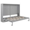 Queen Size Murphy Wall Bed Modern Design With LED Lights - Gray - Image 3