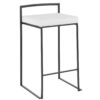 Fuji - Contemporary Stackable Counter Stool (Set of 3) - White / Black - Image 2