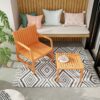 2 Piece Indoor / Outdoor Furniture Set (1 Chair And 1 Coffee Table), UV Resistant, Waterproof And Durable - Apricot Brown - Image 2