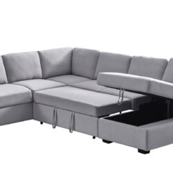 Ketterman - 4 Piece Upholstered Sectional - Light Gray