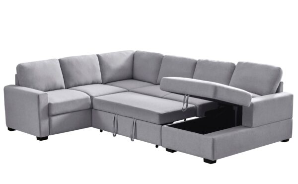 Ketterman - 4 Piece Upholstered Sectional - Light Gray