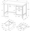 Computer Desk For Home Office, Laptop, Left Right Set - Up, Storage Drawers, Contemporary And Modern - White - Image 5