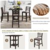Wooden Counter Height Dining Set With Padded Chairs And Storage Shelving - Espresso - Image 7