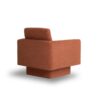 360° Modern Swivel Accent Chair Round Armchair, Thick Padded Single Lounge Sofa Upholstered Comfy - Brick Red - Image 4