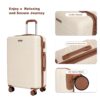5 Piece Set (20"24"28 +A Travel Bag And A Toiletry Bag), Hard Case Spinner Wheels Luggage Sets With Tsa Lock Carry On Suitcase Luggage Durable Suitcase - Creamy White - Image 4
