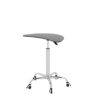 Adjustable Height Black Tempered Glass Table Desk Table With Lockable Wheels - Transparent / White - Image 14