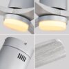 Wooden Ceiling Fan With 18W Led Light 3 Solid Wood Blades Remote Control Reversible Dc Motor For Home - Silver - Image 2