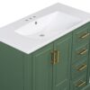 Traditional Bathroom Vanity With Resin Sink Combo Set, Bathroom Cabinet With Two Doors And Four Drawers - Green - Image 23