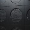 Stylish Storage Cabinet Sideboard With Unique Geometric Circle Door Design - Black - Image 17