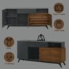 Destin- Ceramic Server - Walnut / Black - Image 5