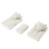 Modern Oversized Modular Sectional Sofa With Ottoman, Seat, Chaise Lounge And Armrest, Sparkling Chenille Fabric Soft Cushion Sofa With 4 Pillows, 4 Pieces Diy Combination Tufted Sofa, No Assembly Required - Beige - Image 22