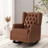 Moss - Upholstered Rocking Recliner With Diamond Tufting And Wingback - Light Brown - Image 9