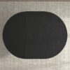 Dining Table For Farmhouse Kitchen Expandable Oval Table Top With Removable Leaf Trestle X Shaped Base - Black - Image 10