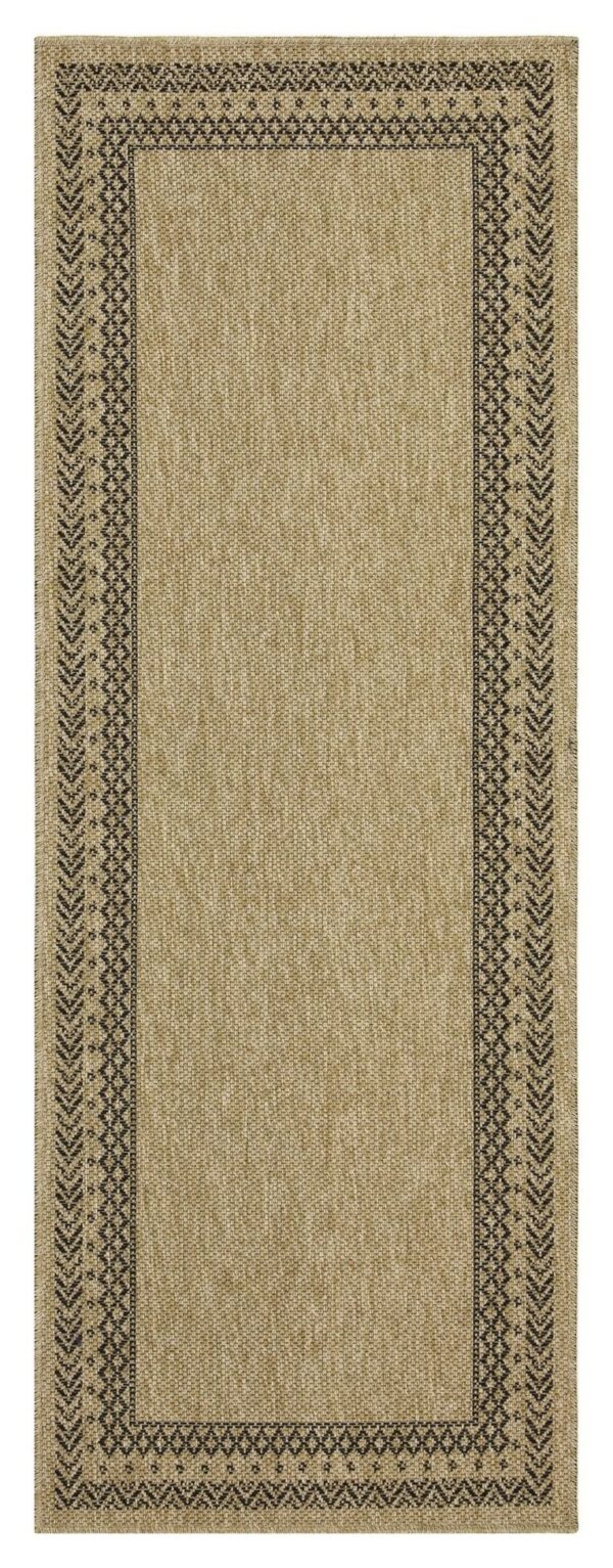 Earth - 2'7" X 7'3" Indoor, Outdoor Area Rug, Polypropylene - Jute / Black