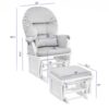 Mason - Glider And Ottoman - White - Image 5
